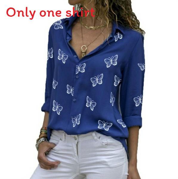 English Fashion Shirt With Butterfly Print And Spandex For Casual Wear