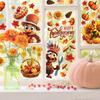 Thanksgiving Window Clings, 3D 8 Sheets Fall Window Clings Double Sided Turkey Pumpk Window Stickers for Glass Window Thanksgiving Fall Decorations