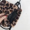 Plush Retro Leopard Print Bag for Women New Autumn and Winter Casual One-shoulder Drawstring Crossbody Bag Mini Handbag