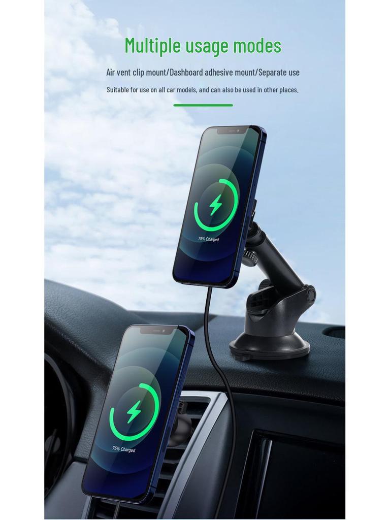 Apple 12 Wireless Fast Charger & Magnetic Air Vent Clip Holder