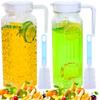 2 Pack Acrylic Pitchers, 37Oz Clear Plastic Pitcher With Removable Lid
