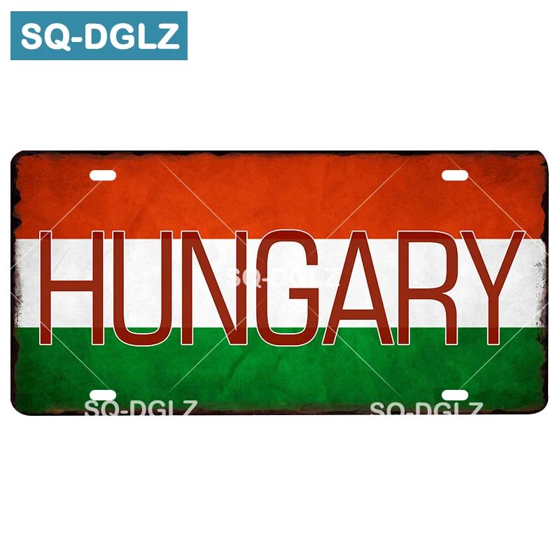 Custom National Flag License Plate Bar Wall Decoration Tin Sign Country Metal Sign Home Decor Painting Plaques Poster