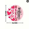 1 Piece Pink Aluminum Metal Sign Round Heart Wreath Decor Valentine Hello Valentine's Day Heart Pattern