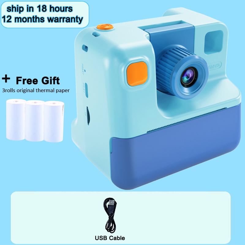 

Kids Instant Camera Printing Po Digital Camera Toy for 3-14 Year Old 1080P Children Cameras Toddlers Boys Girls Birthday Gift синій