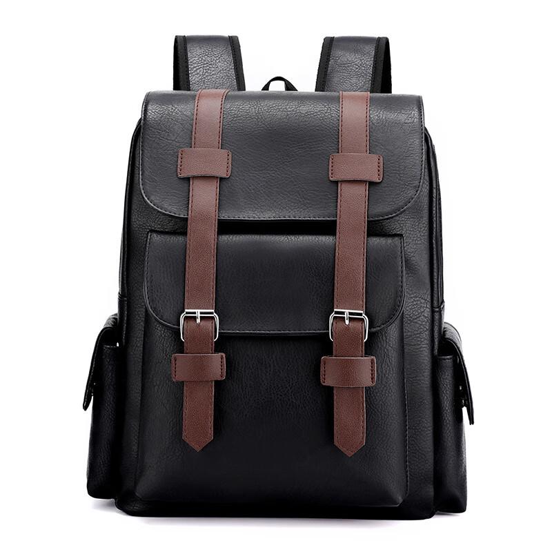 Li Shen Soft Leather Large Capacity Business Travel Backpack