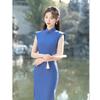 Solid Color Cotton and Linen Sleeveless Girl Cheongsam Spring New Improved New Chinese Style Daily Wear College Style Cheongsam