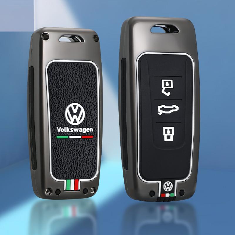 For VOLKSWAGEN VW Zinc Alloy+Silicone Car Key Bag Smart Remote Keychain For Volkswagen VW Touareg 2018 2019 2020 2021 2022 Keyri