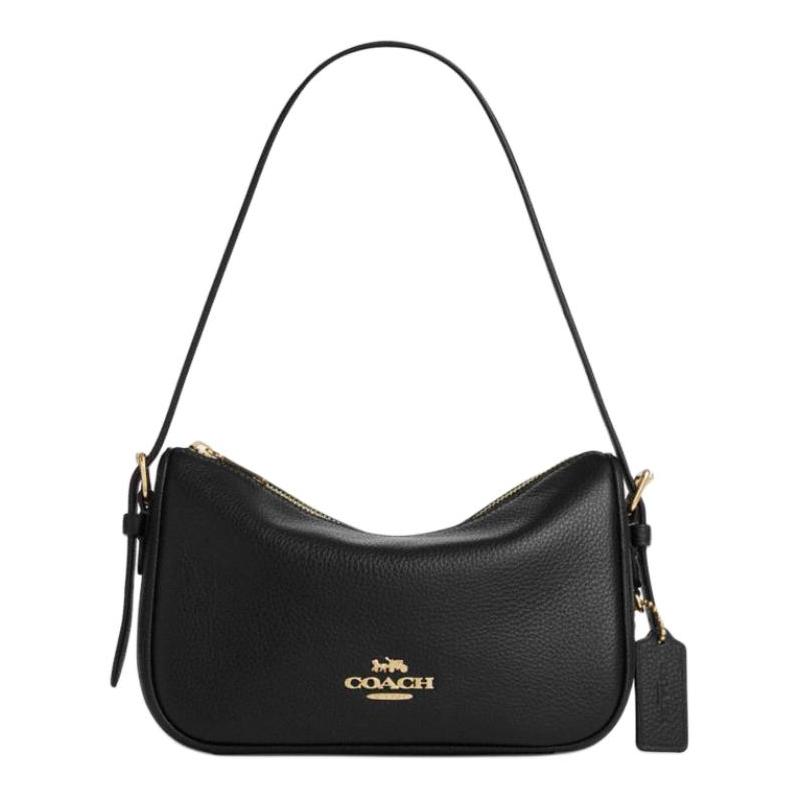 

COACH Kailey 23 Logo Zip Closure Calf Leather Hand Shoulder Bag Medium Women s Black чорний