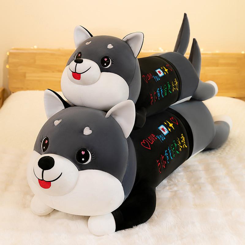 Adorable Husky Plush Toy Large Cuddly Pillow For Girls Soft And Washable