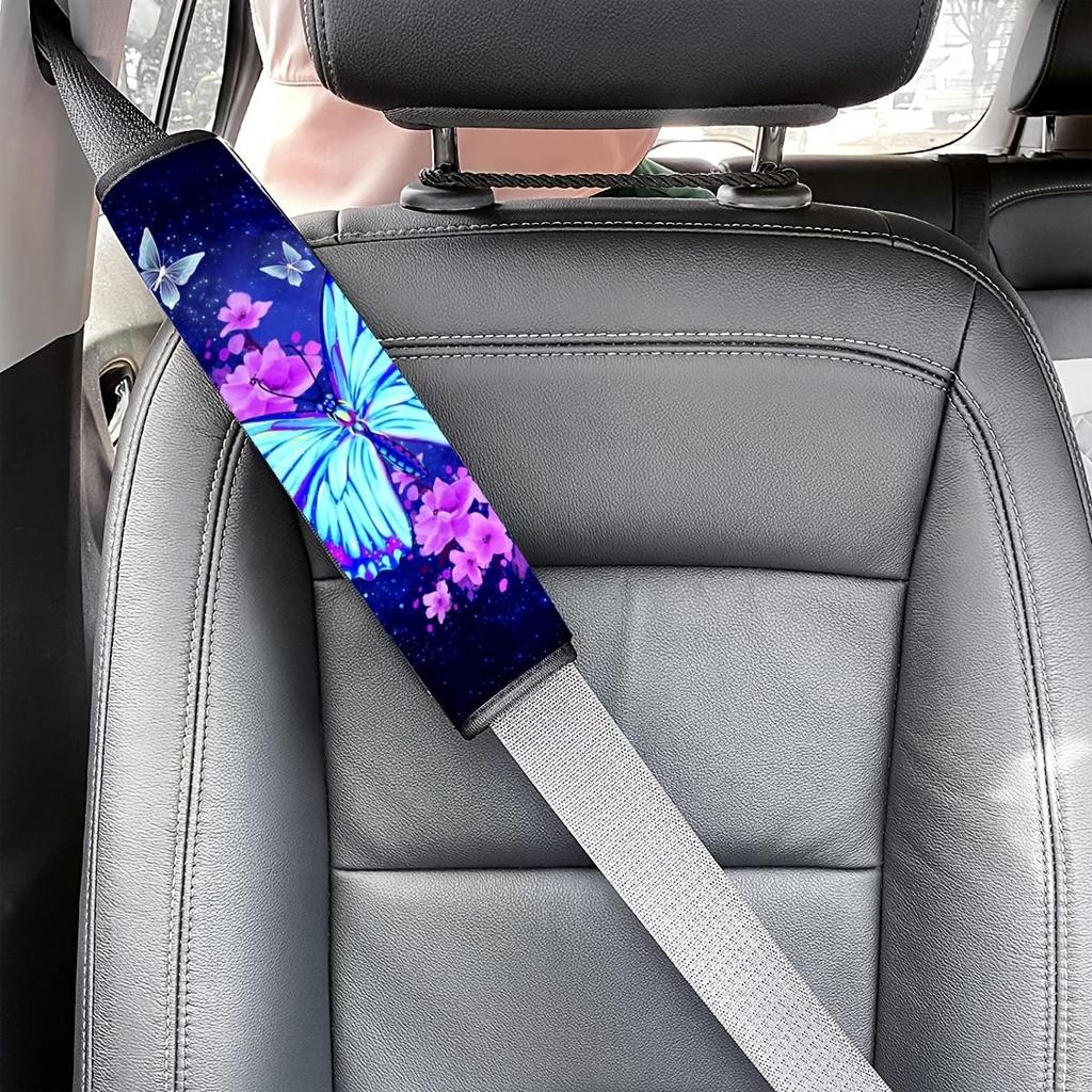 Car Seatbelt Cover - Comfortable Shoulder Pad with Black Straps for All Vehicles, Seatbelt Padding|Elegant Accessory|Stylish Car Decor