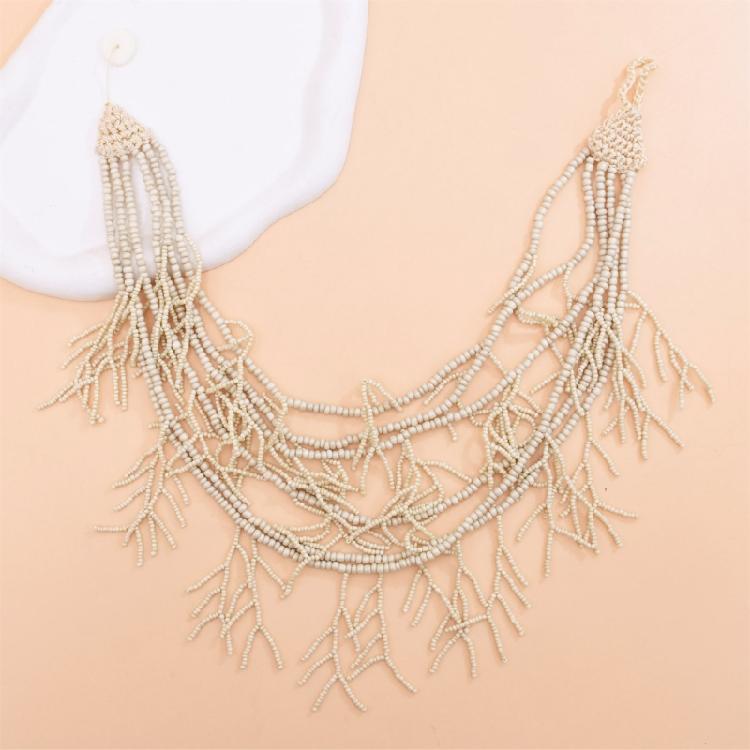 Multilayer Beads Choker Necklace Handmade Design Bohemian Theme Neckwear Neck Jewelry for Lady Evening Party Dresses