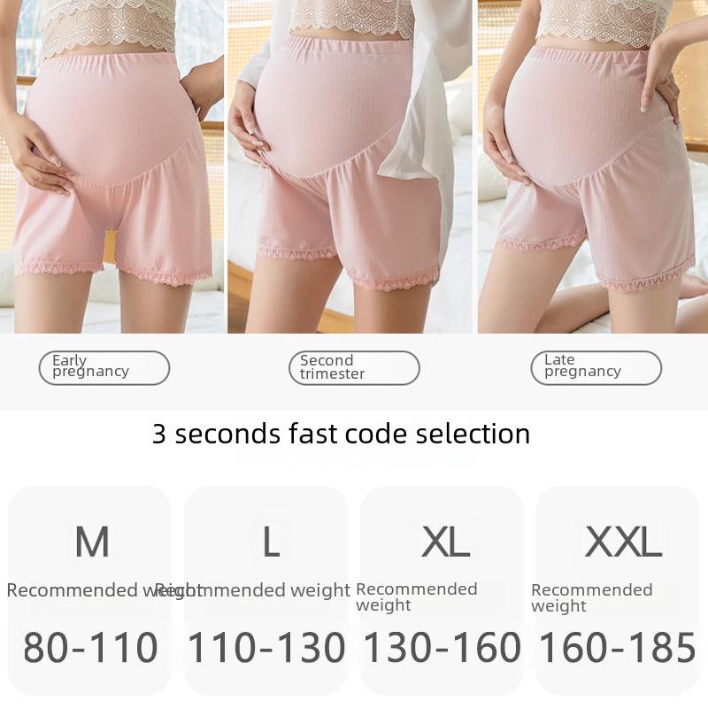 Letní těhotenské bezpečnostní šortky Ice Silk s vysokým pasem