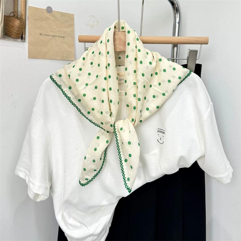 Vintage Square Floral Scarf Small Shawl Headscarf Korean Style Neck Protection Scarf