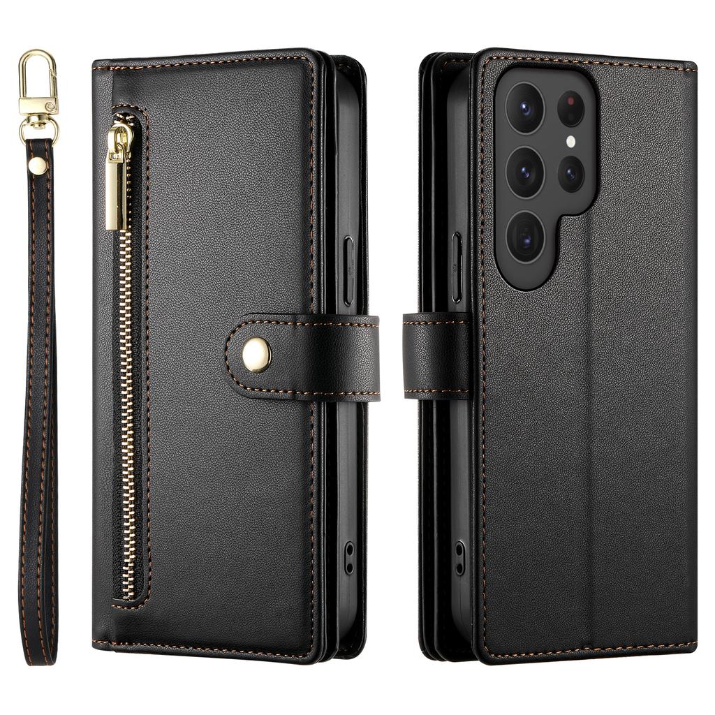 Crossbody Cards Solt Wallet Zipper Bag Leather Case For Samsung Galaxy S24 Ultra S23 Plus S22 A55 A35 A25 A15 A54 A24 Flip Cover