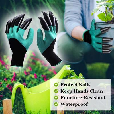 Garden Gloves with Claws for Digging Pruning Poking All In One Gardening Tool Durable Hand Protectors Handwear for Gardeners & DIY Hobbyists
