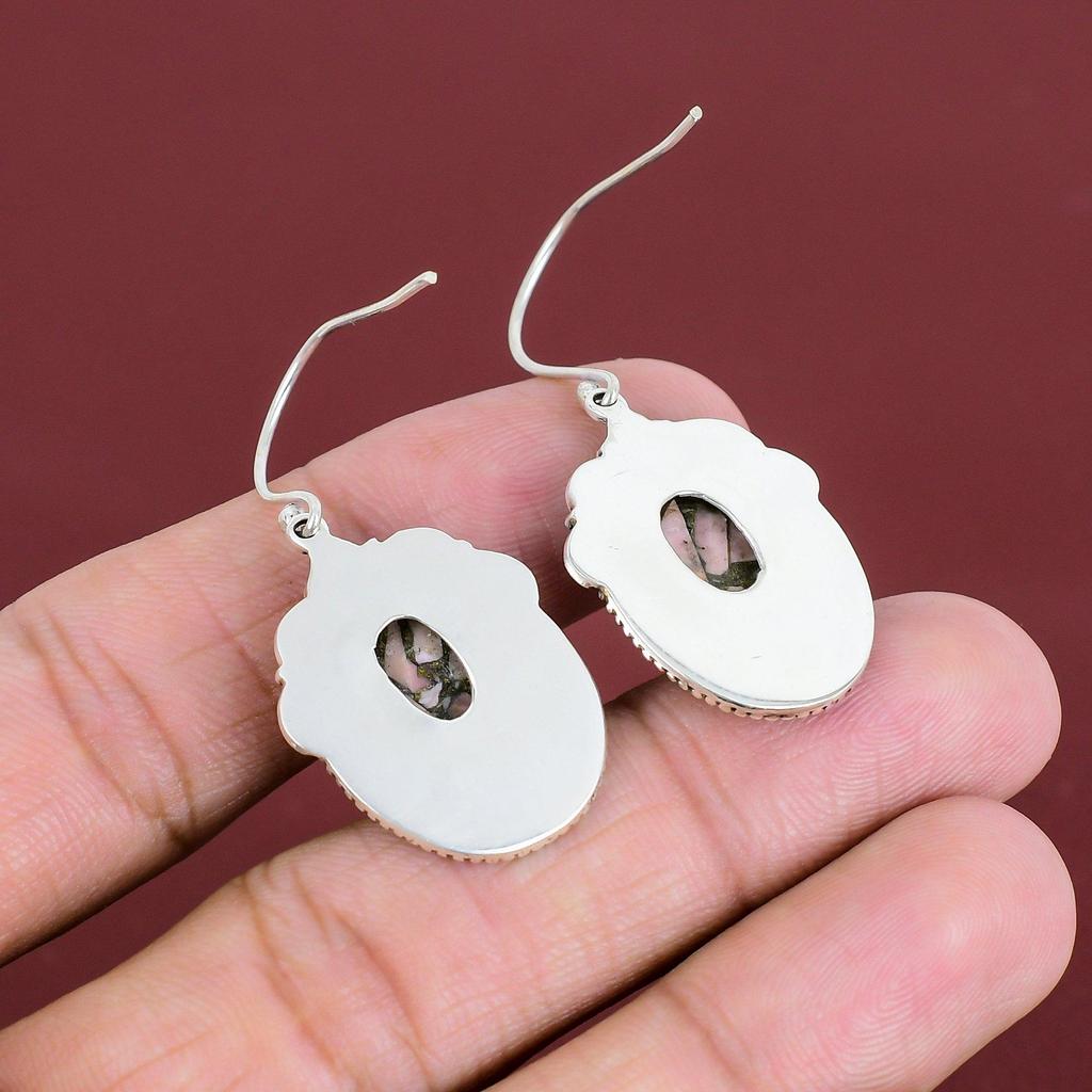 Copper Pink Opal Earring 925 Sterling Silver Earring Awesome Vintage Earrings Top Quality Gemstone Jewelry Handmade Earrings Gifts For Wife