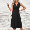 Women's Fashionable Casual Sleeveless V-neck Dress