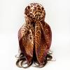 Headscarf, Faux Silk Satin Square Scarf, Leopard-print Scarf, 90cm Large Scarf