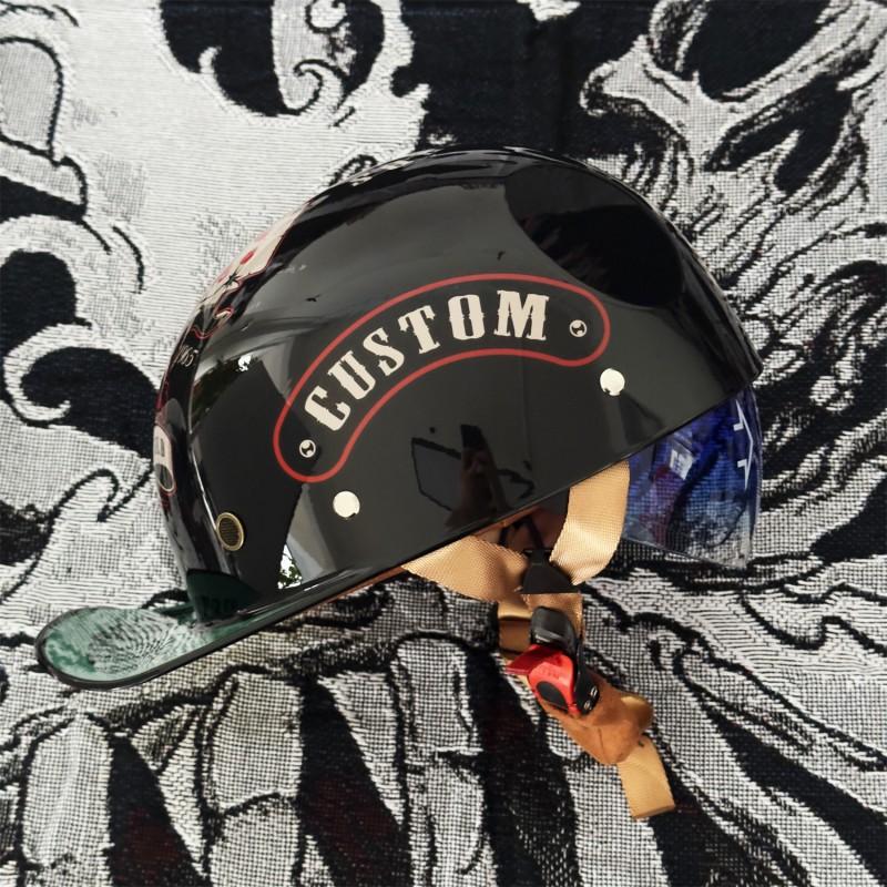 Vintage-Style Open-Face Motorcycle Helmet Men Women ABS Full-Season Scooter Riding Half