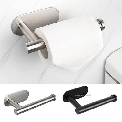 Porte-papier hygiénique sans perçage en acier inoxydable SUS304, support mural auto-adhésif pour rouleau de papier essuie-tout pour salle de bain et cuisine