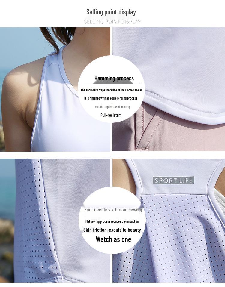 Women's Quick-Dry Racerback Yoga Tank Top - Loose Fit for Running & Fitness