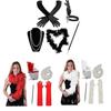 1920s Flapper Gatsby Party Costume Accessories for Women Vintage Rhinestone-Headpiece Long Necklace Makeup Party Wear  Red