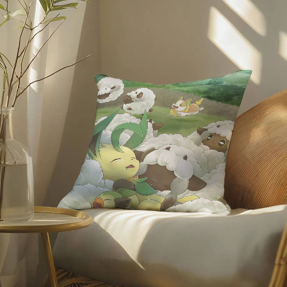 Pokemon Future Pokemon Anime Plush Pillow Cover Soft Short Plush Cushion Cover For Sofa Bedroom Home Decor Gift