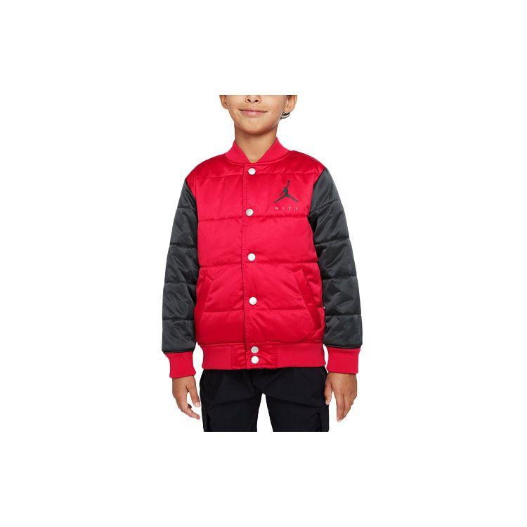 Jordan Logo Print Reversible Baseball Jacket Kids jackets Black DO3461-010