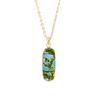 Luxury high quality simple natural stone fashion French light luxury geometric pendant copper plated real gold necklace, hot jewelry