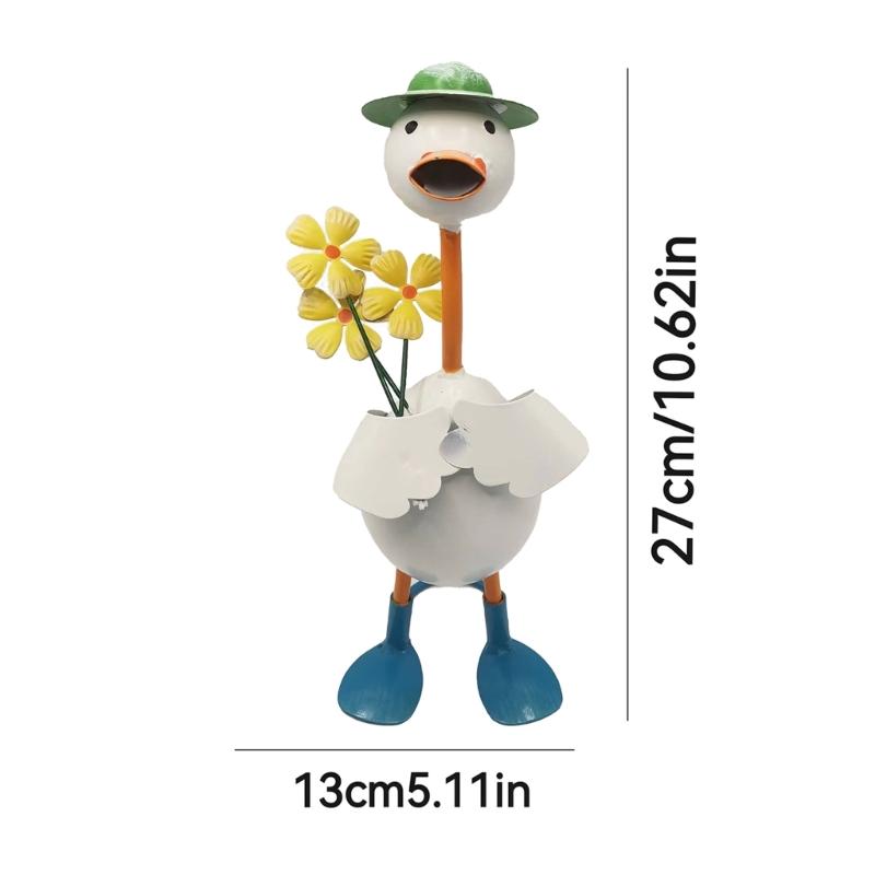 Funny Duck Figurine Ornaments Decors Duck Statue Craft Succulents Decorations Sculpture for Home Garden Outdoor
