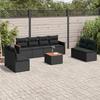 VidaXL Garden Lounge Set with Cushions 9 Pcs, Patio Sofas, Patio Furniture Set, Outdoor Furniture, Black 3258296