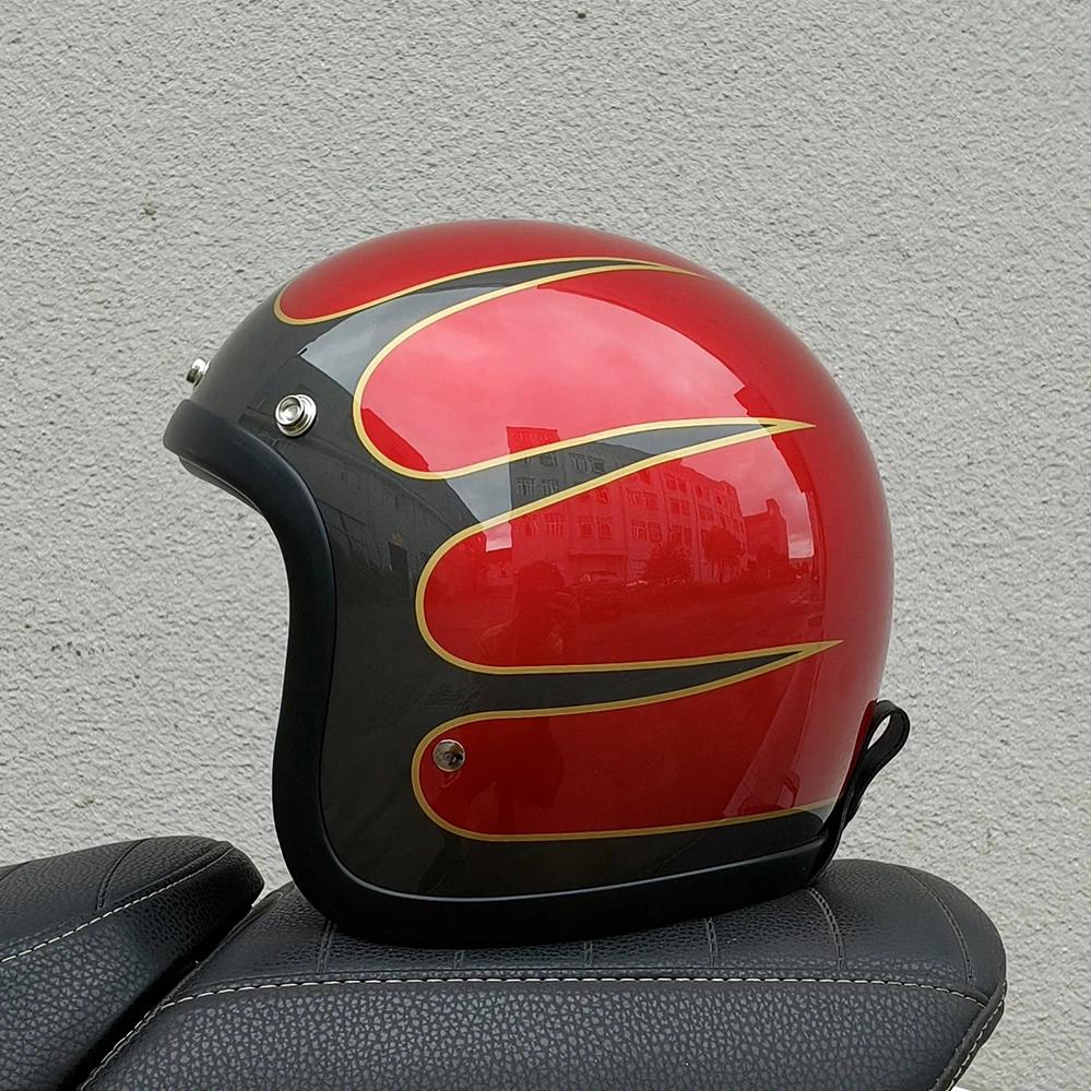 Retro Motorcycle Helmet Open Face ECE DOT Approved Moped 3/4 Vintage Low Profile Japanese Style Half Helmet Men Women Casco Moto
