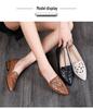 Embroidered Breathable Chunky Heel Flats - Plus Size Women's Fashion Shoes