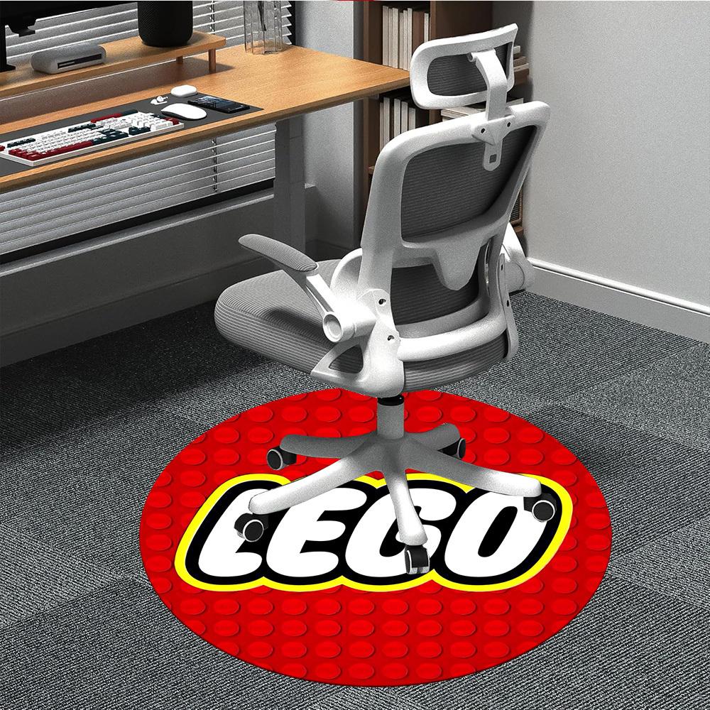 1pc Brick Building LEGO Office Round Area Rug, Indoor Mat Suitable For Office, Bedroom Living Room Home Decor, Room Deco,  Offic A0928182