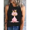 PLUS SIZE Printed Summer Women's Loose and Personalized Dream Catcher Mesh Printed Vest Top T-shirt Comfortable Sleeveless