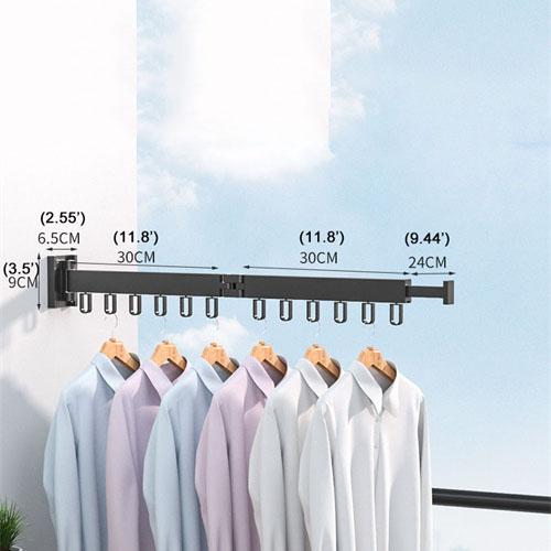Retractable Cloth Drying Rack Folding Clothes Hanger Wall Mount Indoor Amp Outdoor Space Saving  Home Laundry Clothesline