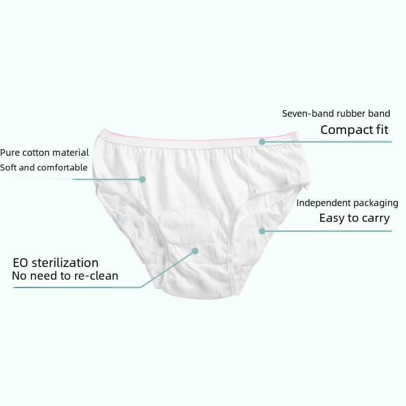 Sterile Einweg-Umstandsunterwäsche aus reiner Baumwolle – Boxershorts und Sicherheitshosen für Damen