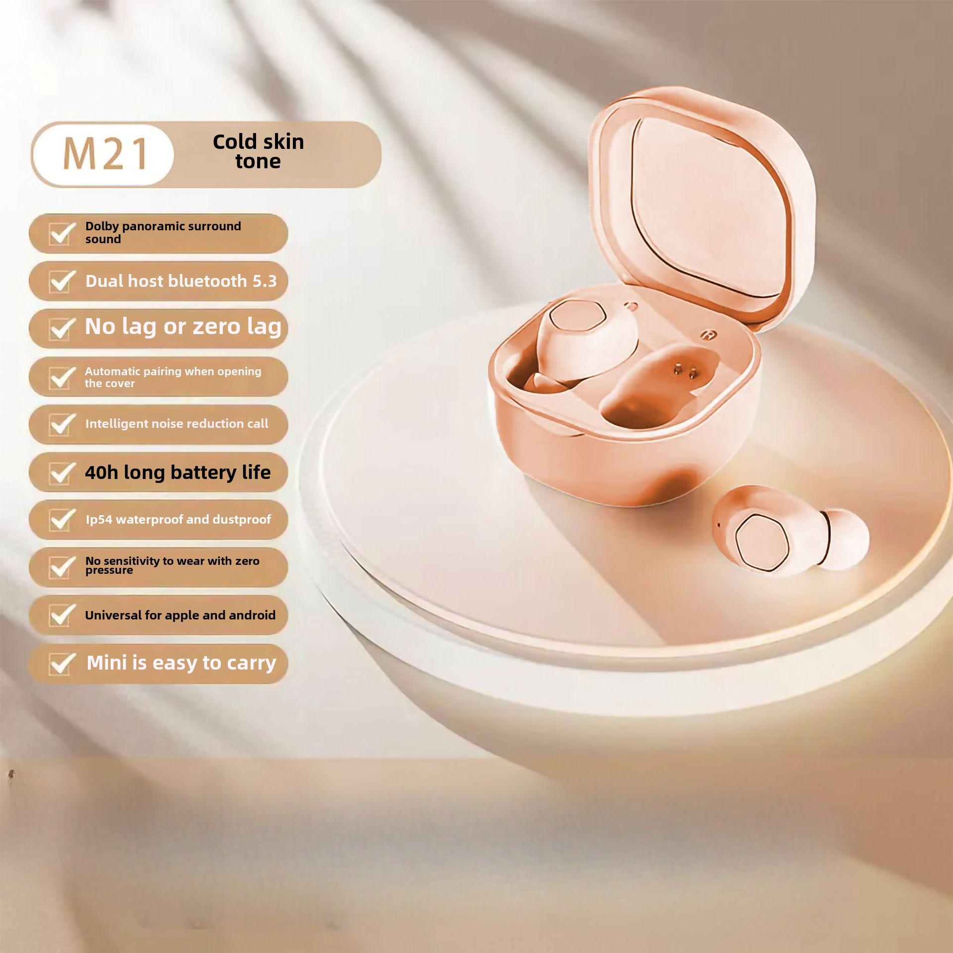 

Новые беспроводные Bluetooth-наушники с шумоподавлением, компактные портативные спортивные музыкальные наушники бежевый