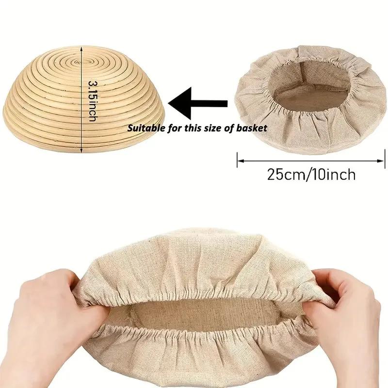 1pc Bread Basket Cloth Cover Dry Storage Fermented Dough Rotundity Ellipse Vine Fermentation Basket Cloth Cover Excluding Basket
