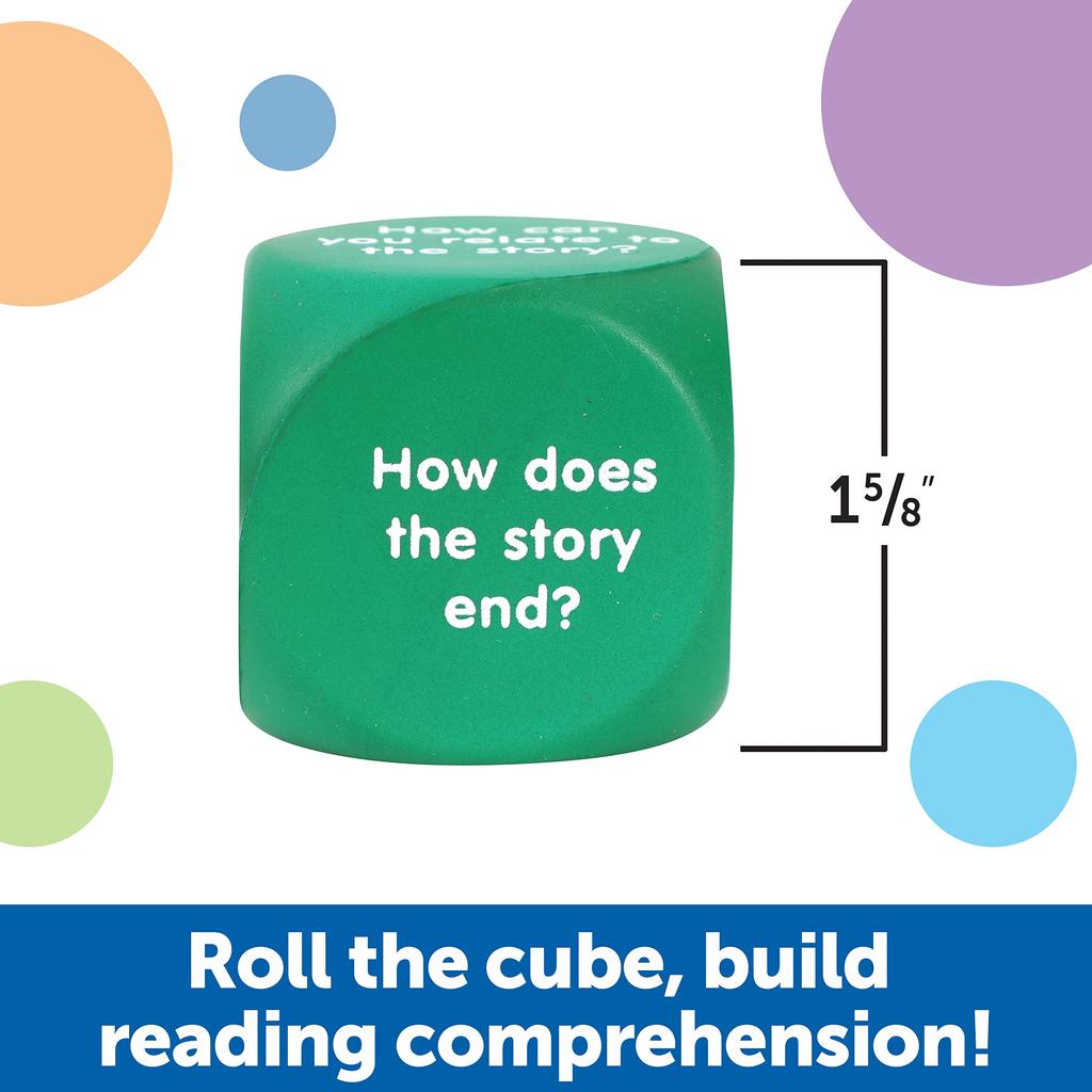 Learning Resources Sponge English Reading Comprehension Set of Authentic Dice, Improvement, 6, LER7022,
