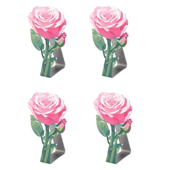 4Pcs Stainless Steel Rose Tablecloth Clip Non-slip Indoor Outdoor Wedding