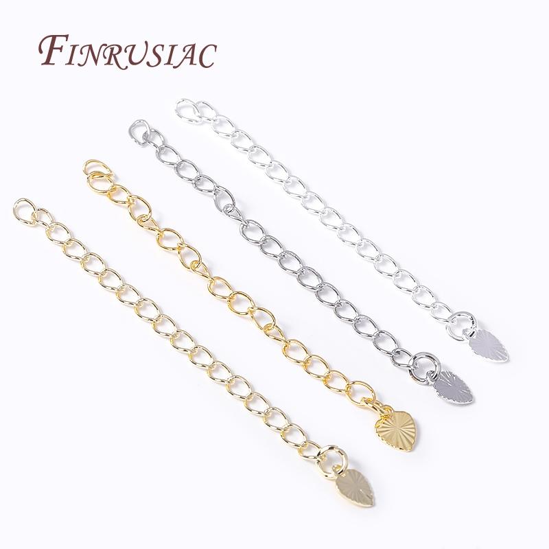 Brass Metal Extension Chain Connectors For DIY Necklace Bracelet Jewelry Making Findings 18K Gold Plated Chain Extender with Tag