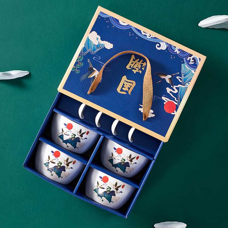 Керамический набор посуды ZISIZ - Дизайн с журавлями