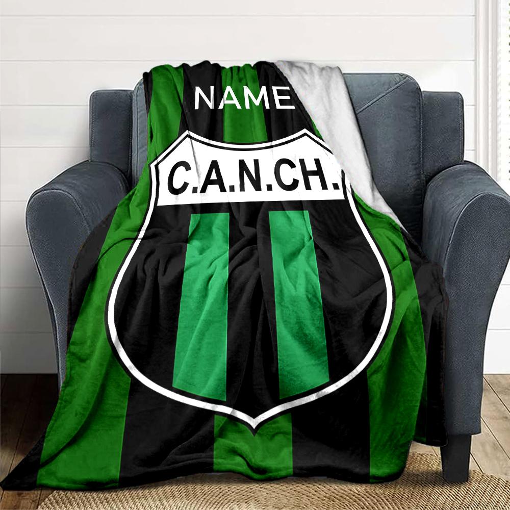 Custom Name Atletico Madrid Crest blanket for Couch & Bed, Plush Cozy Fuzzy Blanket Super Soft & Warm Blankets for Fall and Winter. 0908250