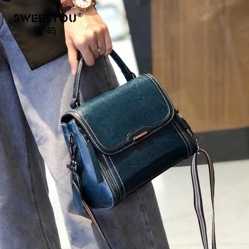 Leather women's bags women's new messenger bags women's commuter bags summer new bags portable shoulder bags women