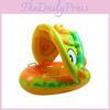 Inflatable Pvc Children's Swim Ring Water Play Toy Baby Ride-on Sunshade Sunscreen Swim Ring For 3-6 Years Old Yellow Dinosaur