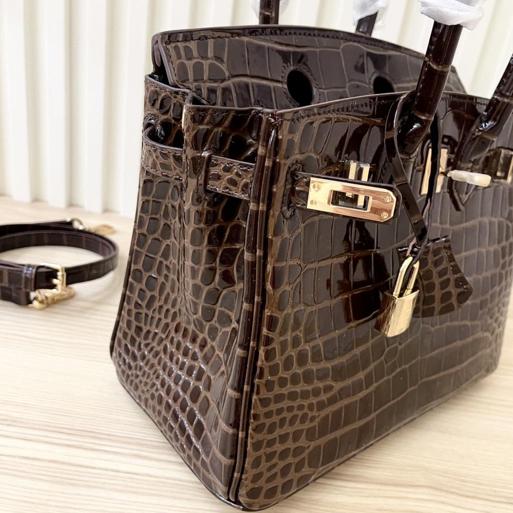 Eerste laag koeienleer krokodillenpatroon 2025 nieuwe lederen dameshandtas zakelijke forens handtas schouder schoudertas