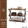 Multi-Layer Bamboo & Wood Folding Storage Rack for Outdoor Camping & Picnics