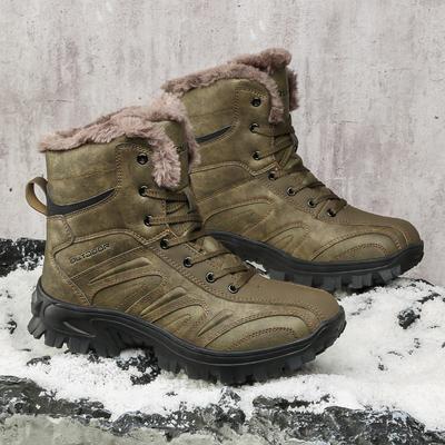 40-48 Zimowe męskie buty turystyczne w dużych rozmiarach, wysokie, ciepłe, pluszowe męskie bawełniane buty