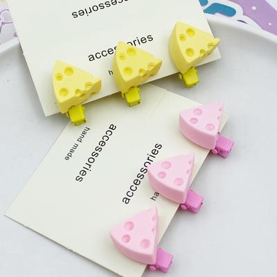Adorable Cheese Hair Clip: Japanese-Style Mini Food Hairpin for a Sweet Girly Look
